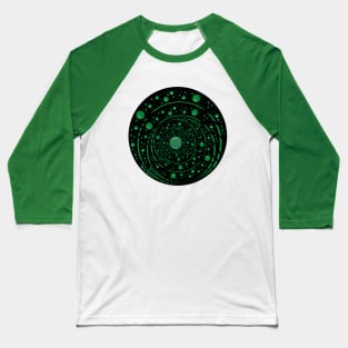 Green bubbles abstraction. Round digital drawing Baseball T-Shirt